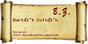 Barták Zoltán névjegykártya